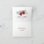 Bourgogne Rose Floral Foliage Mariage Merci (Intérieur)