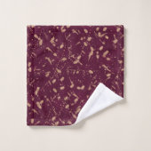 Bourgogne & Rose Gold Splatter Art Abstrait modern (Gant de toilette)