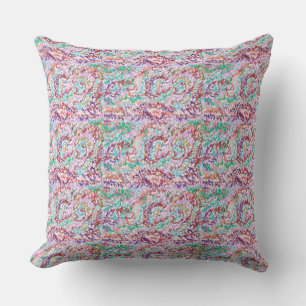 Bourgogne, rose, violet, vert mer, Coussin brun