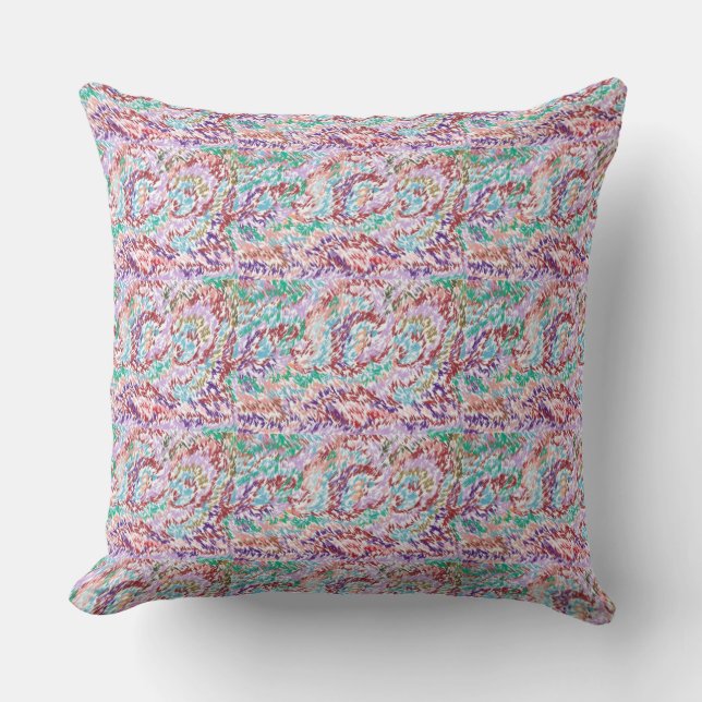 Bourgogne, rose, violet, vert mer, Coussin brun (Recto)