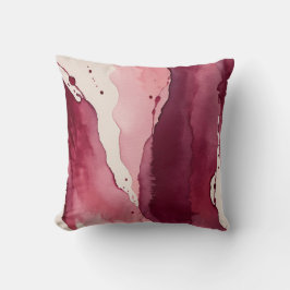 Bourgogne, Rosewood roze en zacht ivoor waterverf Kussen