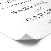 Bourgogne Rouge Blanc Floral Mariage Affiche de bi (Coin)