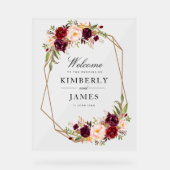 Bourgogne rouge et fleurs rousses mariage (Recto)