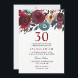 Bourgogne Rouge Floral Élégant 30e Invitation d'an<br><div class="desc">Burgundy Rouge Floral Élégant Invitation de 30e anniversaire - Peut changer le texte et la couleur comme vous le souhaitez. Aquarelle peinte à la main Sage Green Flowers and Text Burgundy Floral Design Voir notre niche et magasin de niche pour la collection correspondante</div>