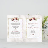 Bourgogne Rouge Floral Gold Marble Programme de ma (Debout devant)