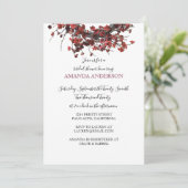 Bourgogne Rouge Floral Invitation de la douche nup (Debout devant)