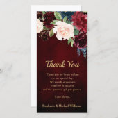 Bourgogne Rouge Floral Russe Boho Merci (Devant / Derrière)