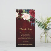 Bourgogne Rouge Floral Russe Boho Merci (Debout devant)