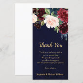 Bourgogne Rouge Floral Russe Boho Merci (Devant / Derrière)