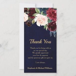 Bourgogne Rouge Floral Russe Boho Merci