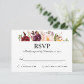 Bourgogne Rouge Floral Russe Boho RSVP (Debout devant)