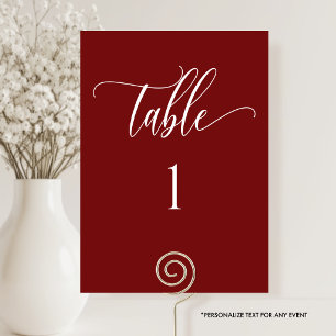 Bourgogne Rouge, Numéro de Table Minimaliste Moder