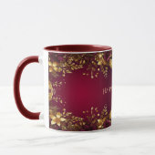 Bourgogne Rouge or Fleurs de Fête Mug (Gauche)