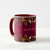 Bourgogne Rouge or Fleurs de Fête Mug (Devant gauche)