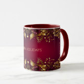 Bourgogne Rouge or Fleurs de Fête Mug (Devant droit)