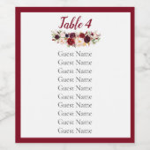 Bourgogne Rouge Rose Mariage étiquette de bouteill (Étiquettes simples)