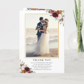 Bourgogne rouille Blush Floral Programme de mariag (Dos)