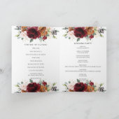 Bourgogne rouille Blush Floral Programme de mariag (Intérieur)