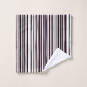 Bourgogne, roze en grijze Abstracte strepen Bad Handdoek (Wasdoekje)