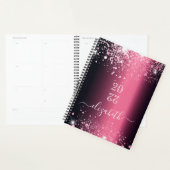 Bourgogne roze glitter naam planner (Display)