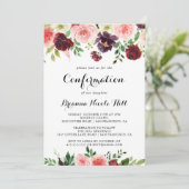 Bourgogne Roze Paarse lente Bloemen bevestiging Kaart (Staand voorkant)