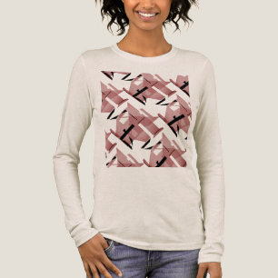 Bourgogne Roze Zwart Vormt Grote Tegels Abstract Tri-Blend Shirt
