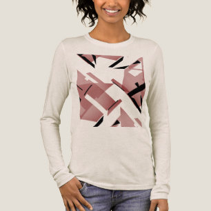 Bourgogne Roze Zwarte Vormen Abstract MCM-geïnspir Tri-Blend Shirt