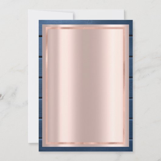 Bourgogne Rozen, Blauw Hout Roos Goud 50e Verjaard Kaart (Achterkant)