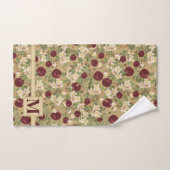  Bourgogne Rozen & Bloesems Monogrammed Bad Handdoek (Handdoek)