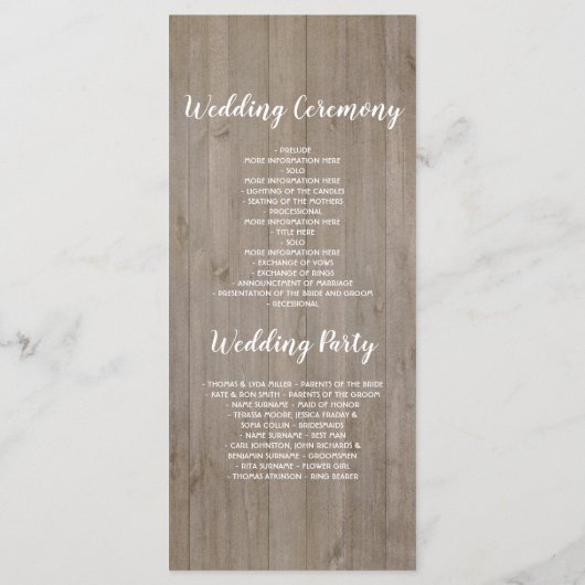 Bourgogne Rustieke Bloemen Trouwprogramma's Programma (Achterkant)