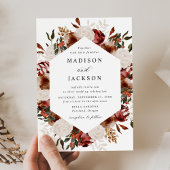 Bourgogne rustique et Rose d'ivoire Faire-part de