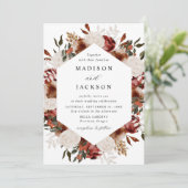 Bourgogne rustique et Rose d'ivoire Faire-part de  (Debout devant)