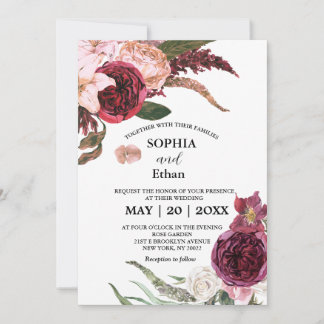 Bourgogne Sangria Mariage Invitations