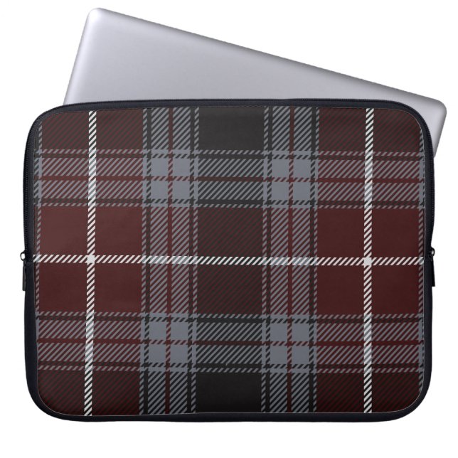 Bourgogne Scholar Plaid Laptop Sleeve (Voorkant)