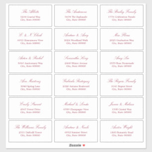 Bourgogne Script 18 Gast Adresetiketten Sticker