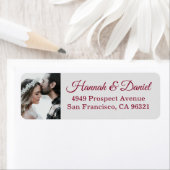 Bourgogne Script Foto Wedding Retouradres Etiket (Insitu)
