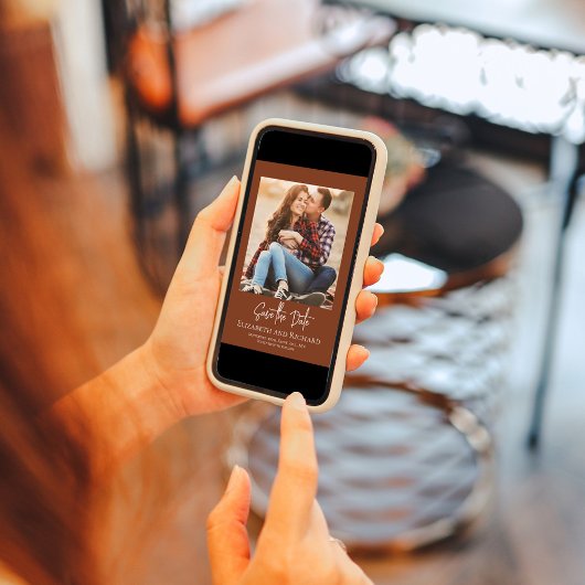 Bourgogne Script Fotobruiloft Bewaar de datum Save The Date