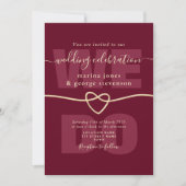 Bourgogne Script Wedding Receptie Uitnodigen Kaart (Voorkant)