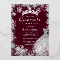 Bourgogne Sneeuwvlok Winter Quinceanera