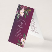 Bourgogne Splendor Floral Classic Wedding Program Kaart (Voorkant)