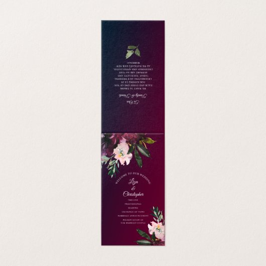 Bourgogne Splendor Floral Classic Wedding Programm (Outside Unfolded)