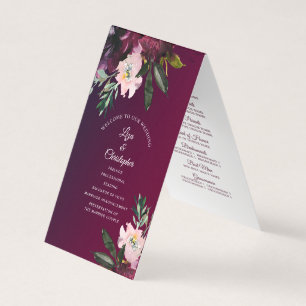 Bourgogne Splendor Floral Classic Wedding Programm
