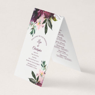 Bourgogne Splendor Floral Wedding Programme