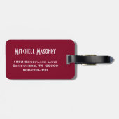 Bourgogne Streep Monogram Bagagelabel voor Mannen (Achterkant horizontaal)