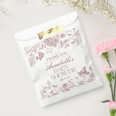 Bourgogne Toile Floral Baby shower Dessert Bedankzakje (Gezegeld)