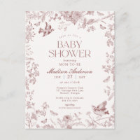 Bourgogne Toile Franse Bloemen Baby shower