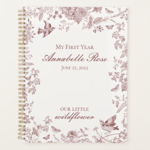 Bourgogne Toile Jouy Floral Mijn eerste jaar Planner