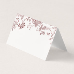 Bourgogne Toile Jouy Floral Place Card Tafeldecor Kaart