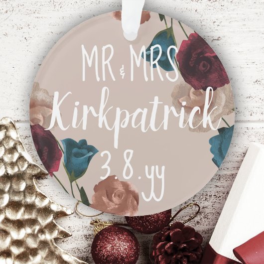 Bourgogne, Turquoise, Beige Mariage Rose Cadeau de