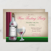 Bourgogne & Vert - Invitations De Dégustation De V (Devant / Derrière)